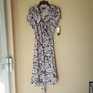 NWT Ruffled Belted Floral Dress - MSK - 12